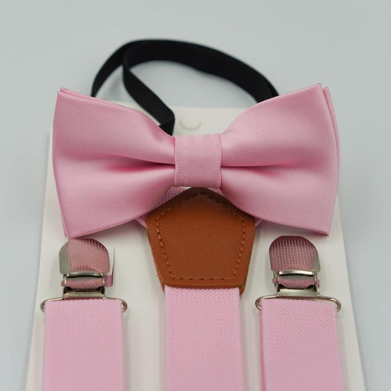 BEWDIO Adjustable Baby Boy Suspenders and Bow Tie, Pre-tied Kids Bowtie and Elastic Suspenders with 4 Strong Metal Clips - Image 4